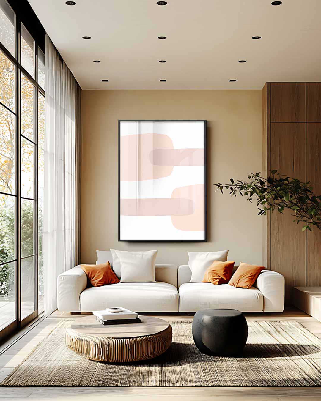 Zachte Pastel Abstract Kunstwerk-canvas-dibond-plexiglas-wanddecoratie-WallArtistic