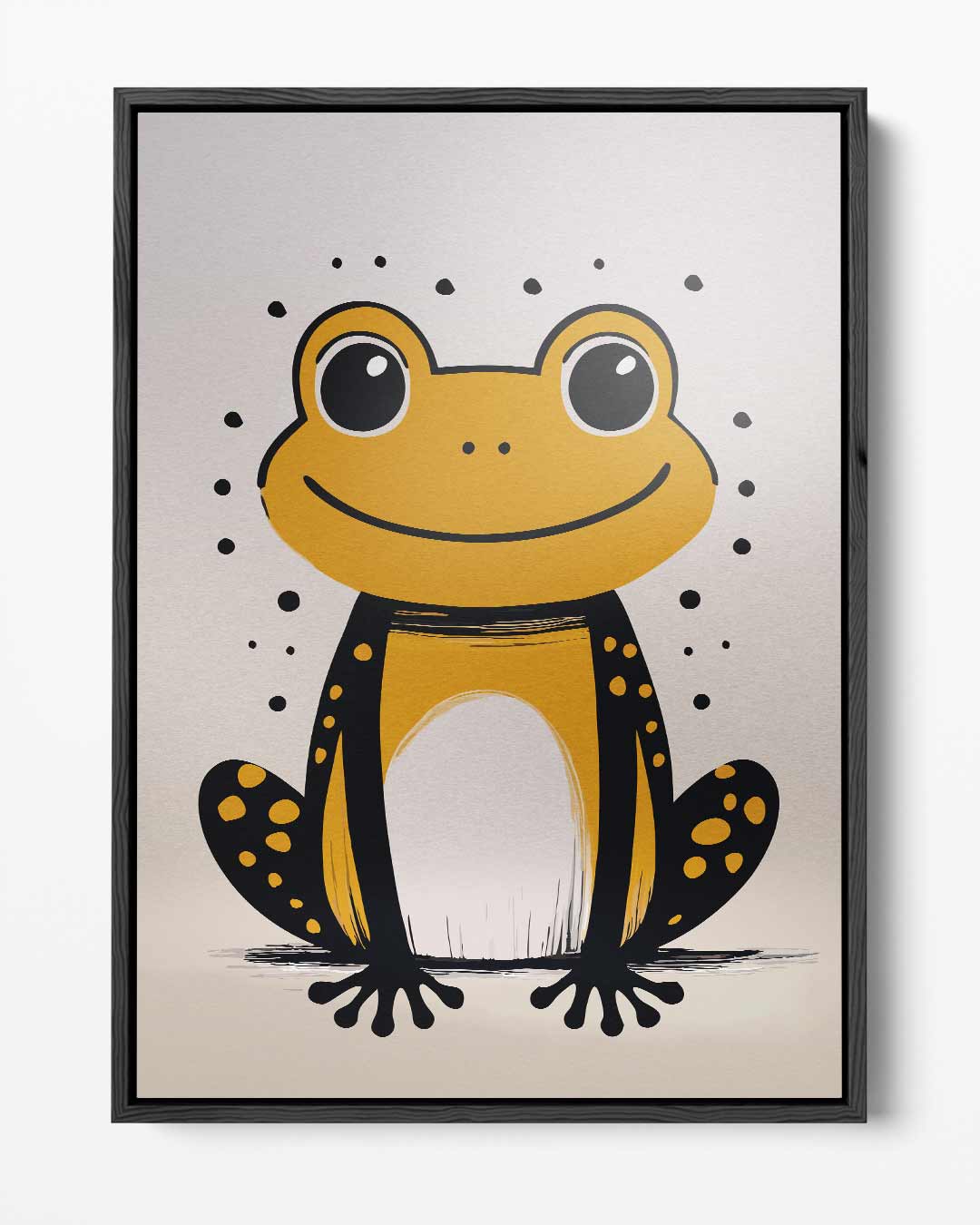 Vrolijke Kikker Illustratie Kunstwerk-canvas-dibond-plexiglas-wanddecoratie-WallArtistic