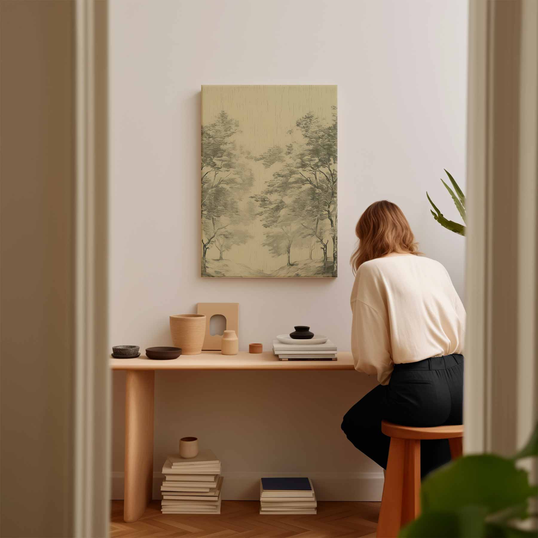 Mistig Boslandschap Kunstwerk-canvas-dibond-plexiglas-wanddecoratie-WallArtistic