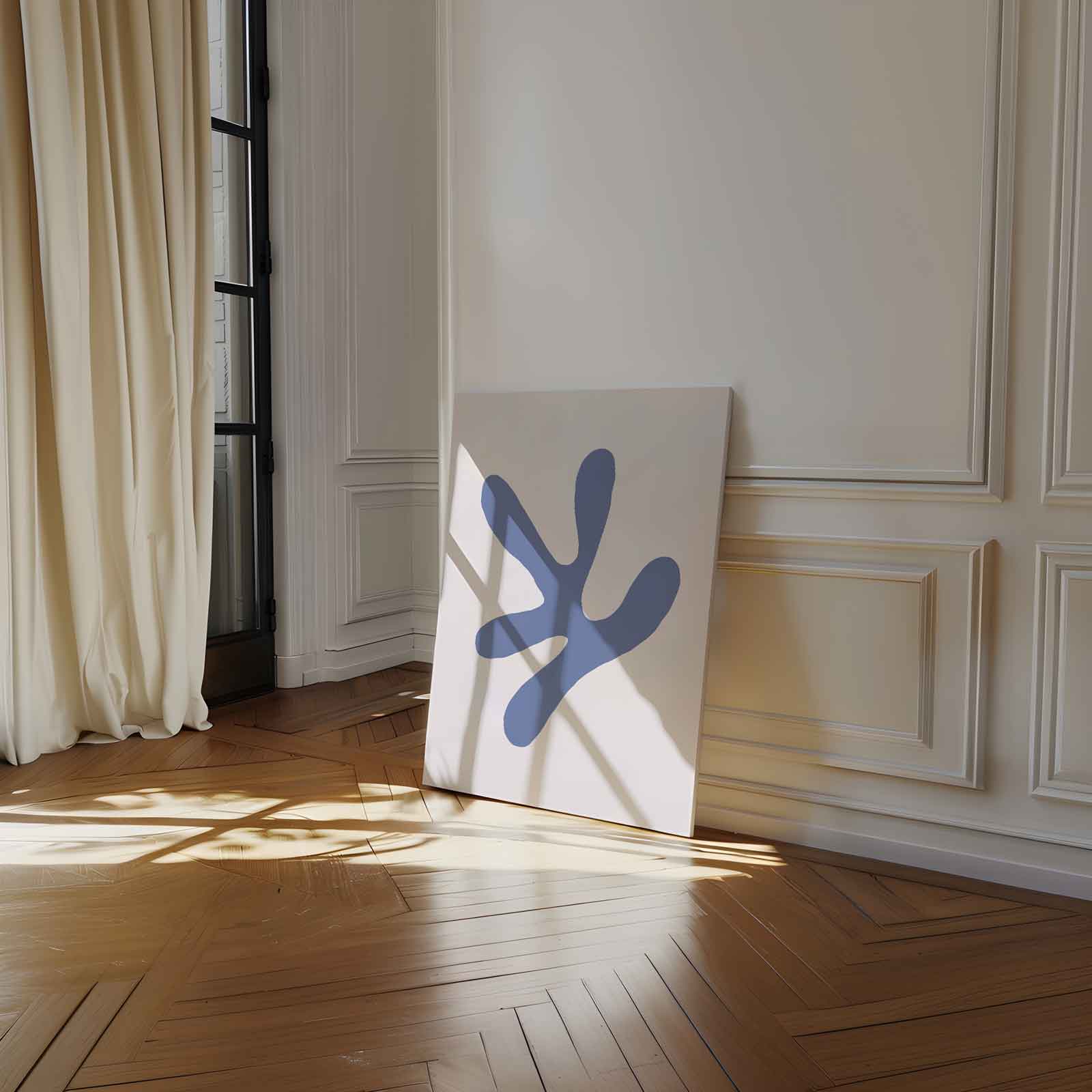 Abstracte Vormen in Blauw Kunstwerk-canvas-dibond-plexiglas-wanddecoratie-WallArtistic