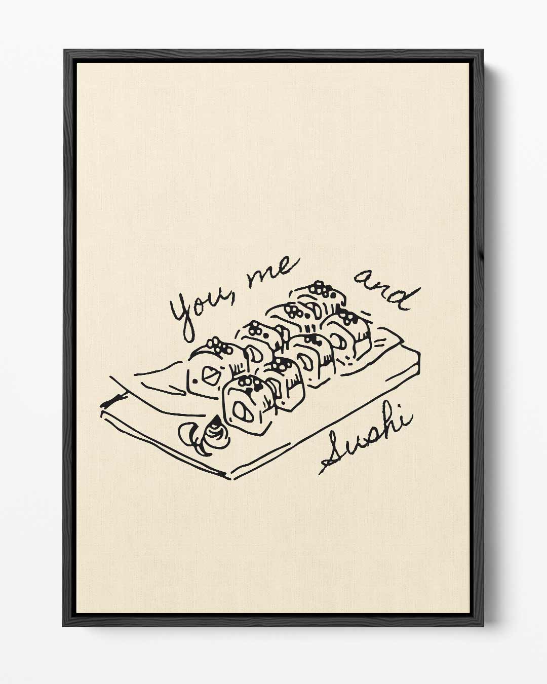 Romantische Sushi Illustratie Kunstwerk-canvas-dibond-plexiglas-wanddecoratie-WallArtistic