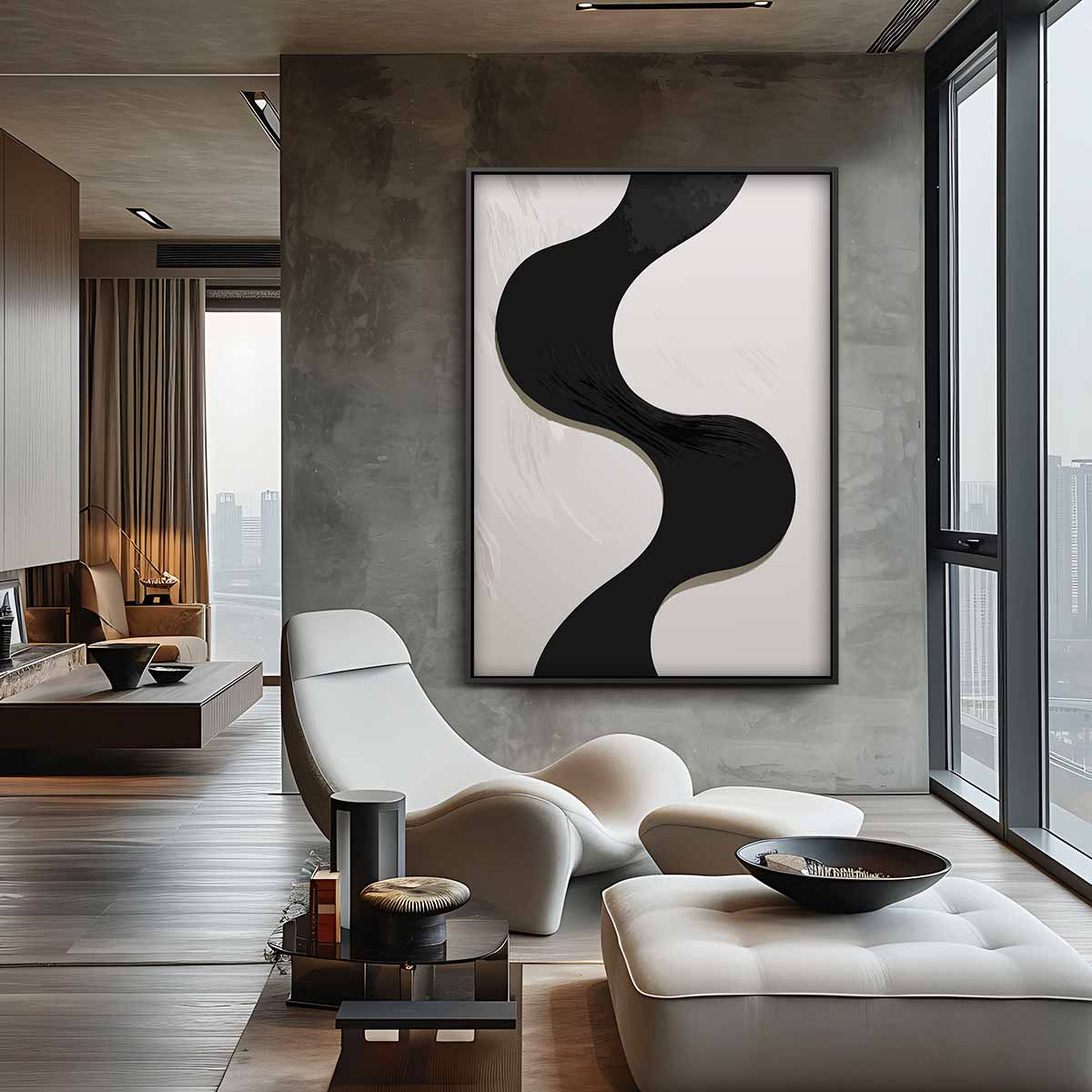 Golvende Contrasten Kunstwerk-canvas-dibond-plexiglas-wanddecoratie-WallArtistic