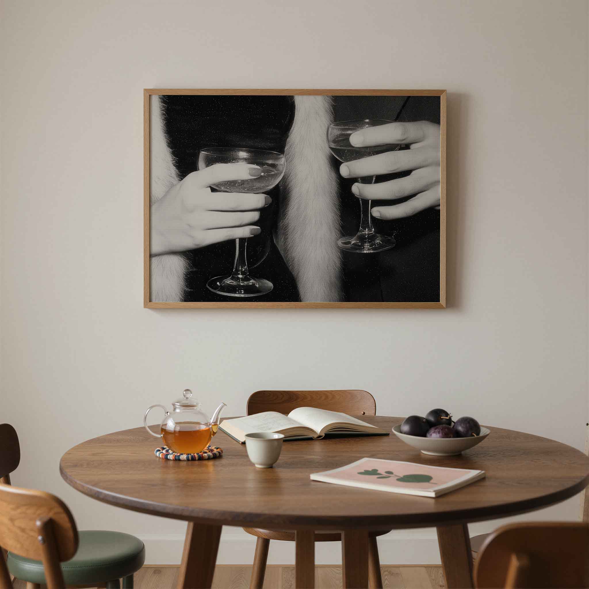 Handen met glazen Poster