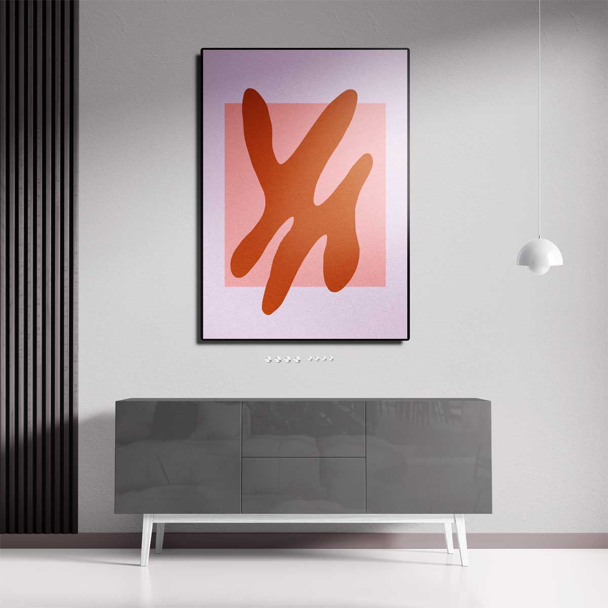 Abstracte Terracotta Vormen Kunstwerk-canvas-dibond-plexiglas-wanddecoratie-WallArtistic