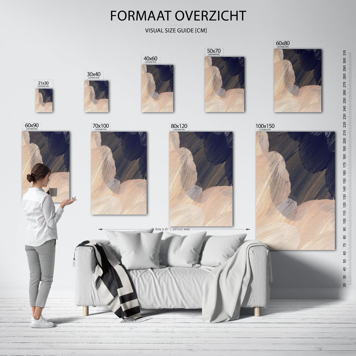 Abstracte penseelstreken Poster