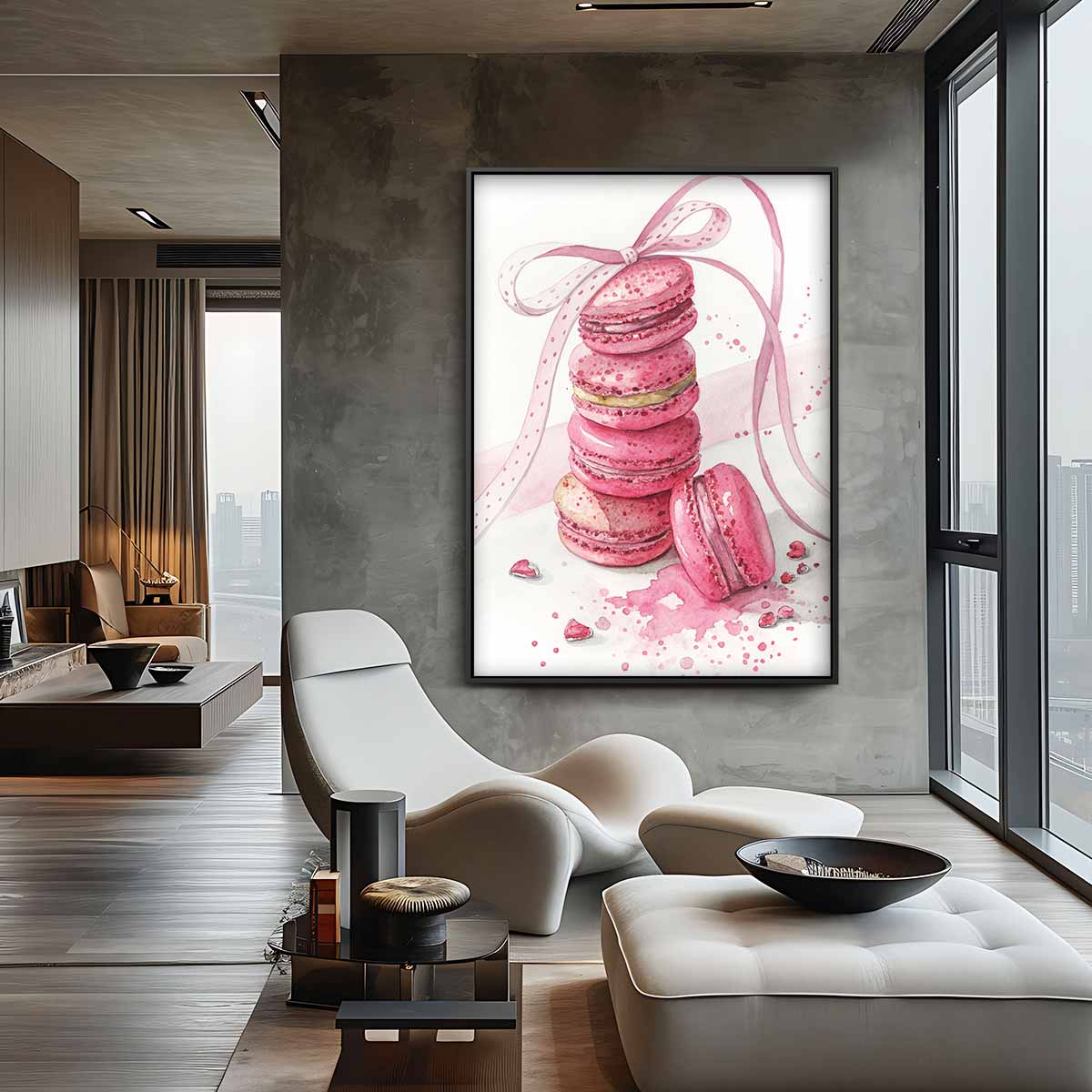 Zoete Macaron Fantasie Kunstwerk-canvas-dibond-plexiglas-wanddecoratie-WallArtistic