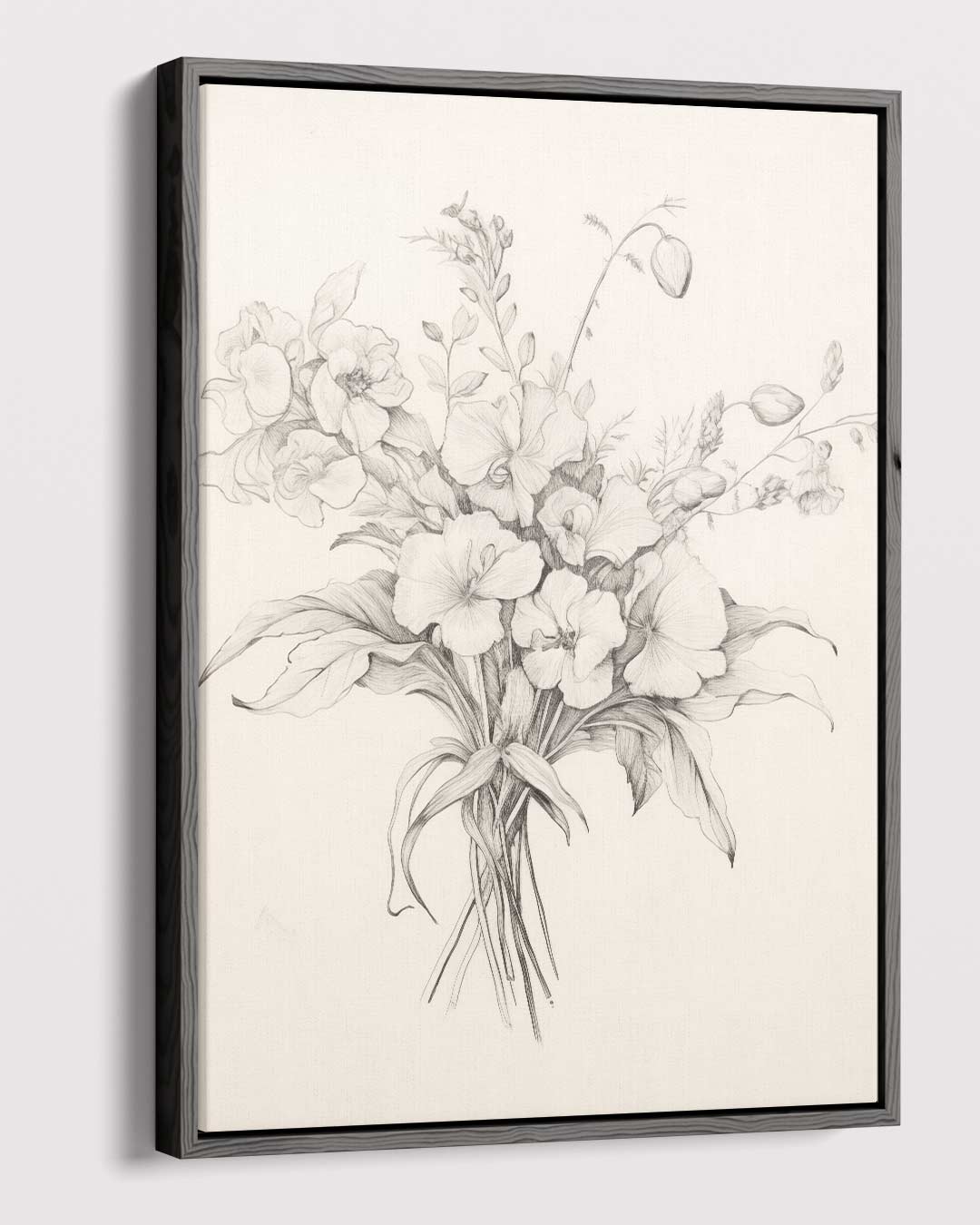 Elegante Bloemenschets Kunstwerk-canvas-dibond-plexiglas-wanddecoratie-WallArtistic