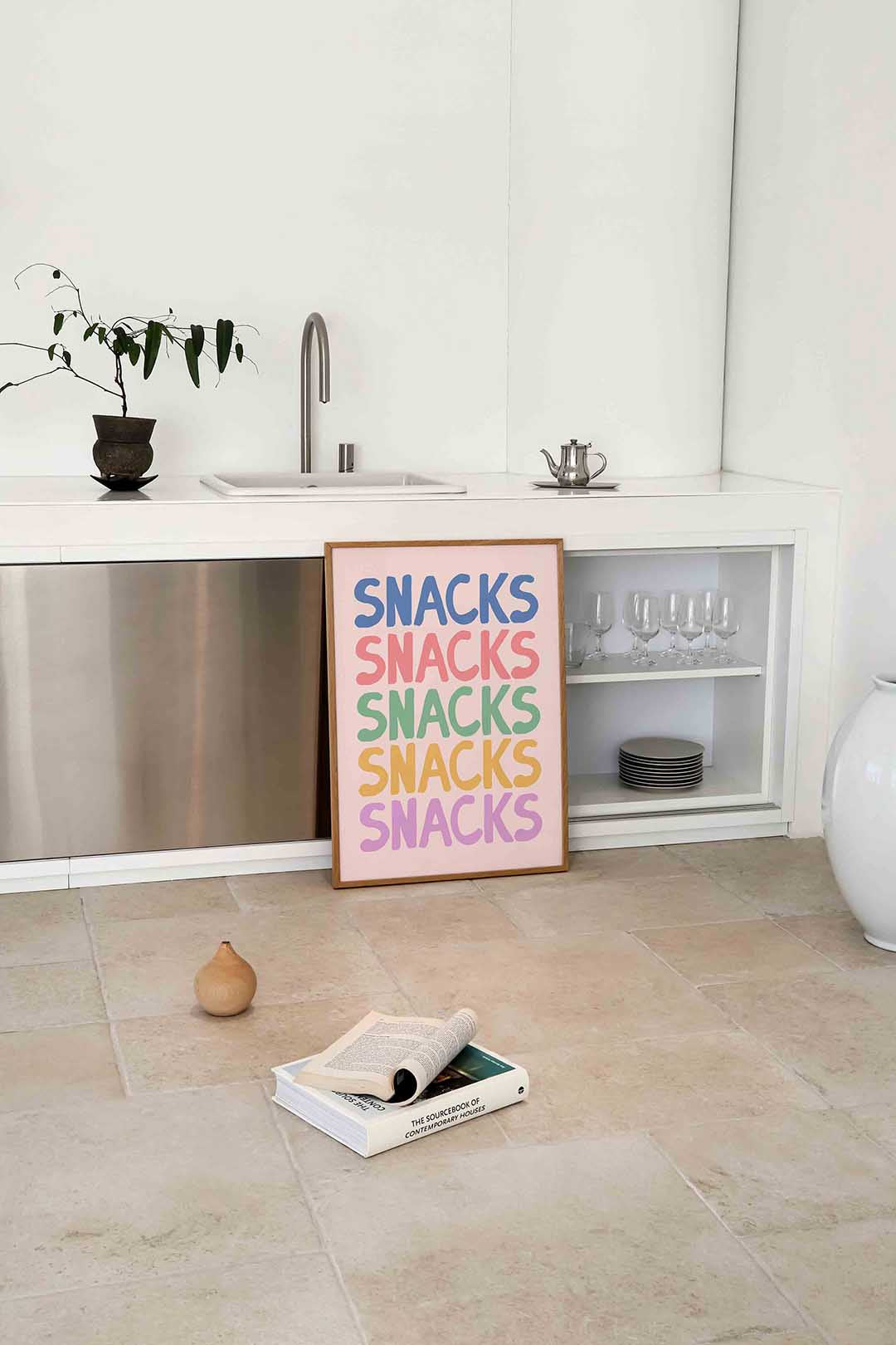 Snacks herhalende tekst Poster